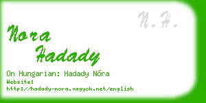 nora hadady business card