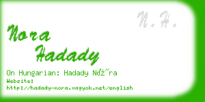 nora hadady business card